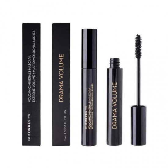 KORRES Black Volcanic Minerals Drama Volume Mascara тушь для придания дополнительного объема оттенок 01 Черный 11 мл