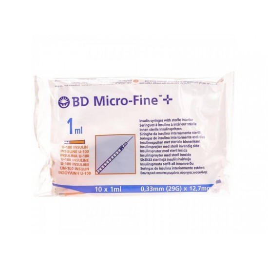 Σύριγγα και βελόνα ινσουλίνης BD Micro-Fine 0.1ml 29G 0.33x12.7mm 100 τεμάχια