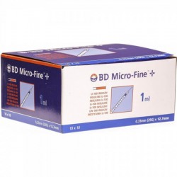 Insulin syringe and needle BD Micro-Fine 0.1ml 29G 0.33x12.7mm 100 pieces