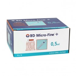 Insulin syringe and needle BD Micro-fine 0.5ml 29G 0.33x12.7mm 100 pieces