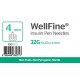 MedExel WellFine Insuline Pen needles 32G (0.23)x4mm Βελόνες για πένα ινσουλίνης 100 τεμαχια