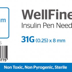 MedExel WellFine Insuline pen needles 31G (0.25)x8mm 100 pieces