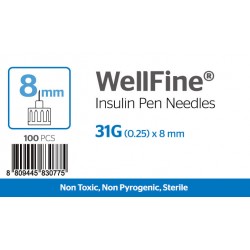MedExel WellFine Insuline pen needles 31G (0.25)x8mm 100 pieces MedExel WellFine Insuline pen needles 31G (0.25)x8mm 100 pieces