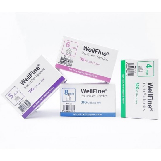 MedExel WellFine Insuline pen needles 32G (0.23)x4mm 100 pieces MedExel WellFine Insuline pen needles 32G (0.23)x4mm 100 pieces