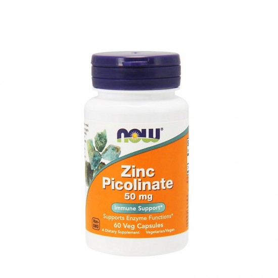 NOW FOODS Zinc Picolinate 50mg Συμπλήρωμα Διατροφής με Ψευδάργυρο 60 φυτικές κάψουλες