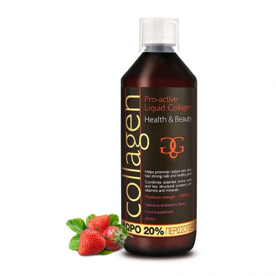 Liquid Collagen Pro-active Total Health Solutions, Strawberry, 500 ml + 100 ml Liquid Collagen Pro-active Total Health Solutions, Strawberry, 500 ml + 100 ml