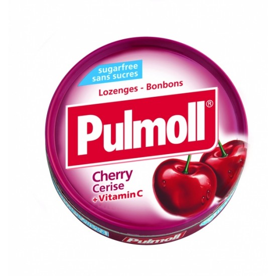 PULMOLL Sugar free Cherry and Cinnamon flavoured lozenges with sweeteners 45g