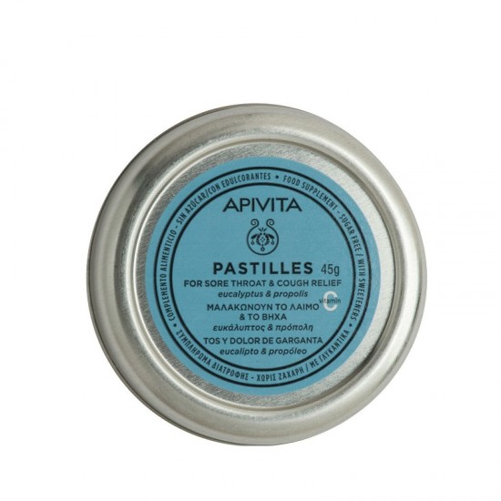 APIVITA Pastilles Παστίλιες για τον Πονεμένο λαιμό και το βήχα με με Ευκάλυπτο & Πρόπολη 45g