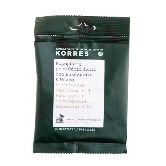 KORRES Εucalyptus & Menthol Herb Balsam Pastilles 15pcs KORRES Εucalyptus & Menthol Herb Balsam Pastilles 15pcs