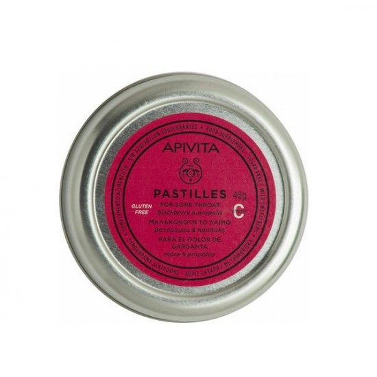 APIVITA Sore Throat Lozenges with Raspberry & Propolis 45g