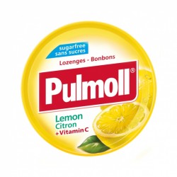 PULMOLL sugar-free pastilles with lemon and lemongrass flavor and sweeteners 45g