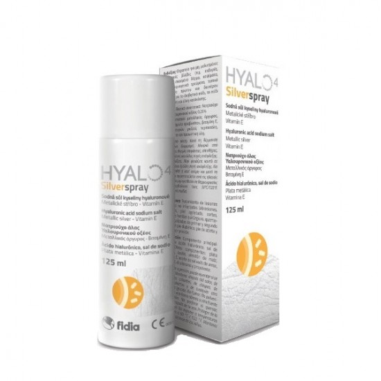 FIDIA Hyalo4 Silver Spray Hyaluronic Acid 0,25%, Metallic Silver and Vitamin E 125ml