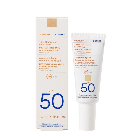 KORRES Yoghurt Tinted Sunscreen Αντηλιακή Κρέμα Προσώπου με Χρώμα SPF50 40ml