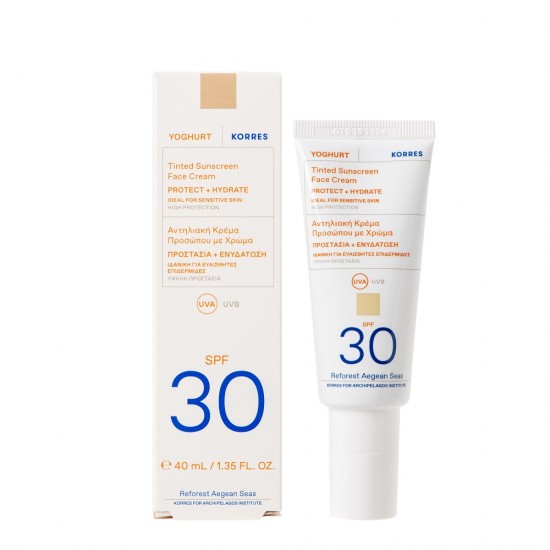 Crema de fata cu protectie solara colorata cu Yoghurt KORRES SPF 30 50ml