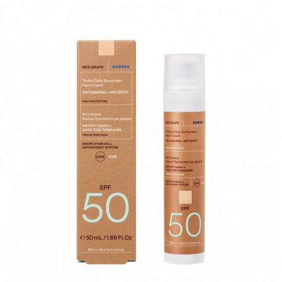 KORRES RED GRAPE Тональный солнцезащитный крем для лица SPF 50 50ml