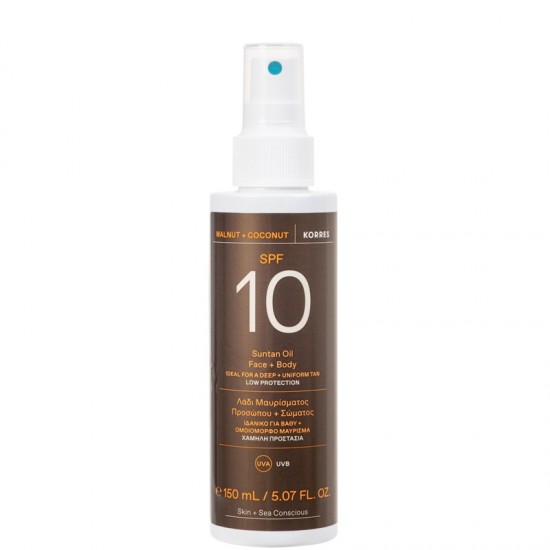 Ulei Korb de nucă și nucă de cocos Korres și corp Suntan SPF10 150ml