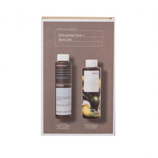 KORRES Refreshing Face and Body Set Calendula & Ginseng Aftershave Balm 200ml & Citrus Shower Gel 250ml KORRES Refreshing Face and Body Set Calendula & Ginseng Aftershave Balm 200ml & Citrus Shower Gel 250ml