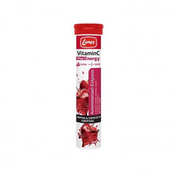 LANES Vitamin C 500mg Plus Energy Cherry Flavor 20 eff tabs LANES Vitamin C 500mg Plus Energy Cherry Flavor 20 eff tabs