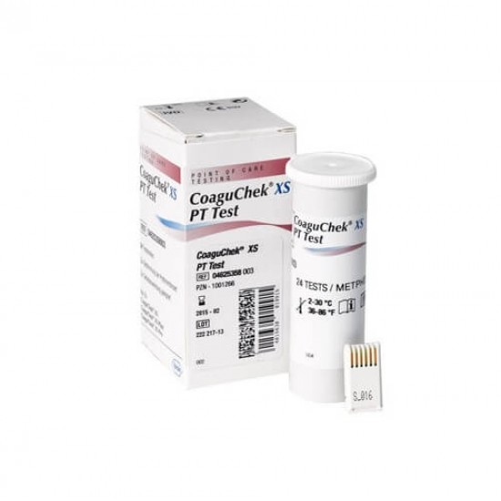 Roche CoaguChek XS PT INR Prothrombin Warfarin test strips 24 pieces