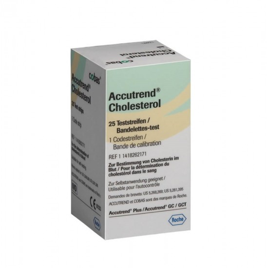 Roche Accutrend cholesterol test strips 25 pieces Roche Accutrend cholesterol test strips 25 pieces