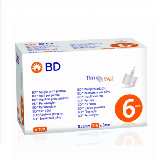 BD Microfine ThinWall Needles 31G 0.25 x 6mm 100 pieces