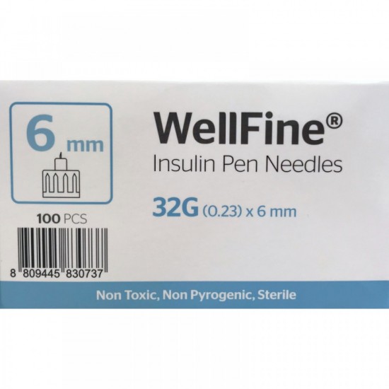 MedExel WellFine Insuline pen needles 32G (0.23)x6mm 100 pieces