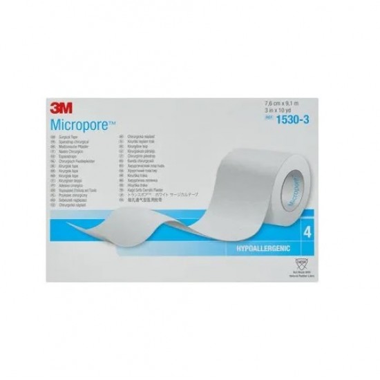 3M Micropore Surgical Tape REF15030-3 7.6cm x 9.1m 1 piece 3M Micropore Surgical Tape REF15030-3 7.6cm x 9.1m 1 piece