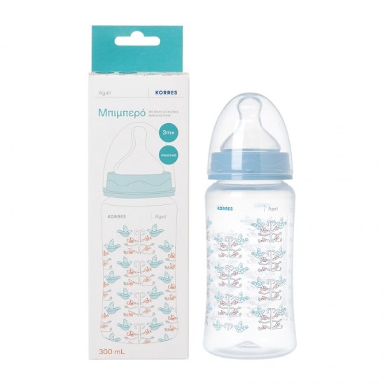 KORRES Feeding Bottle with Medium Flow Silicone Teat 300ml