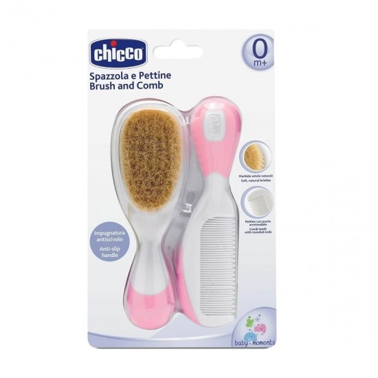 CHICCO Brush & Comb Pink 0m+ (06569-10)