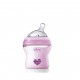 Biberon CHICCO Natural Feeling, plastic, roz , 150ml, t.s. inclinata, 0luni+, flux normal, 0%BPA (80811-11)