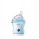 Biberon CHICCO Natural Feeling, plastic, bleu, 150ml, t.s. inclinata, 0luni+, flux normal, 0%BPA (80811-21)