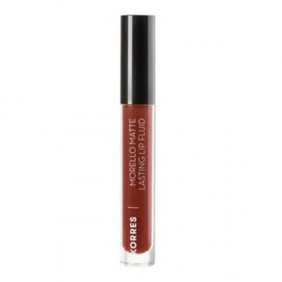 Korres Morello Matte Lasting Lip Fluid 60 Vibrant Matte One Stroke Chestnut 60 Colour 3.4 ml