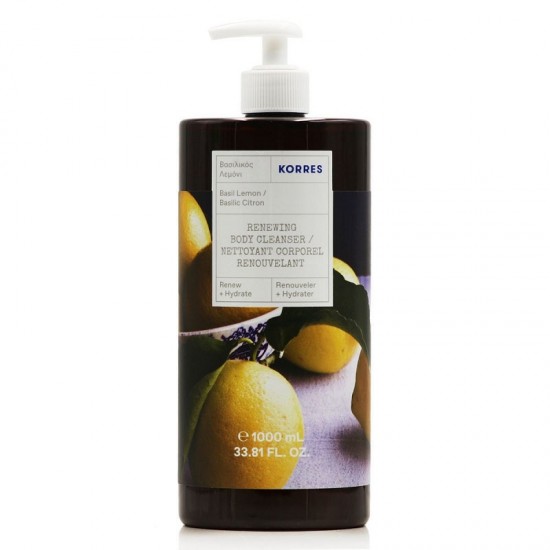 Shower Gel Korres, Basil Lemon Renewing, 1000 ml.