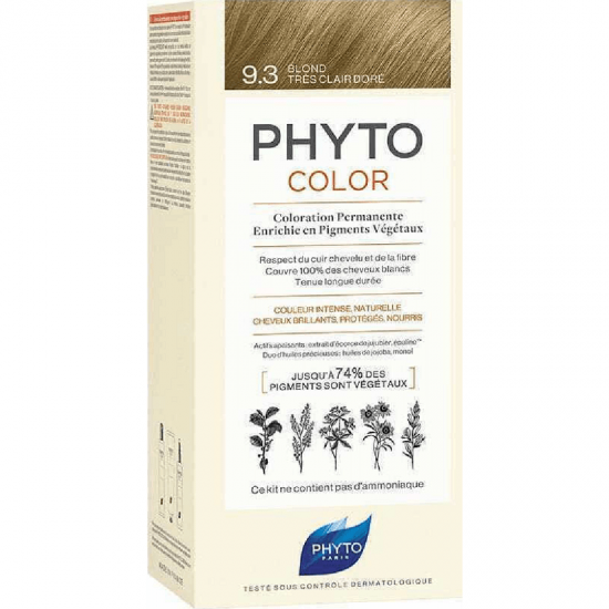 Phyto Phytocolor Permanent Dye No9.3 Very Light Golden Blonde, 50ml