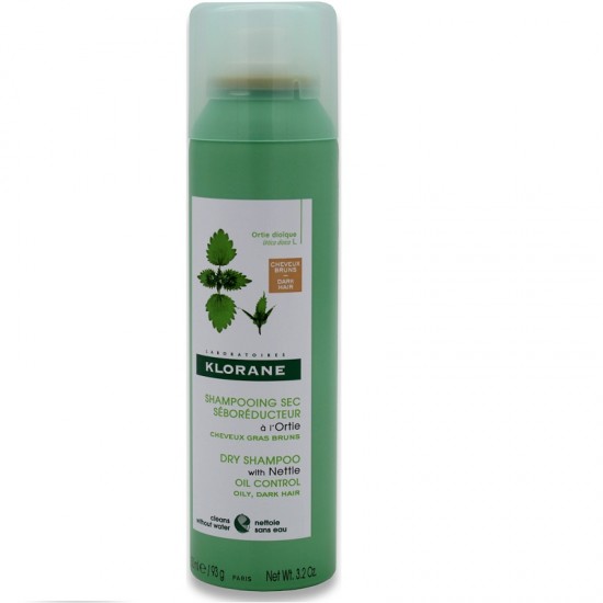 Klorane Dry Shampoo Ortie Brown / Dark Hair (150ml) - Dry Shampoo with Nettle (with Color)