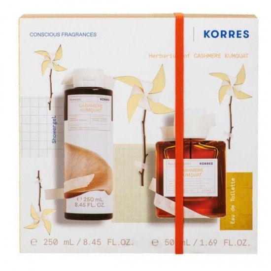 Korres with Cashmere Kumquat Shower Gel, 250ml & Cashmere Kumquat EDT Women's Fragrance, 50ml, 1set