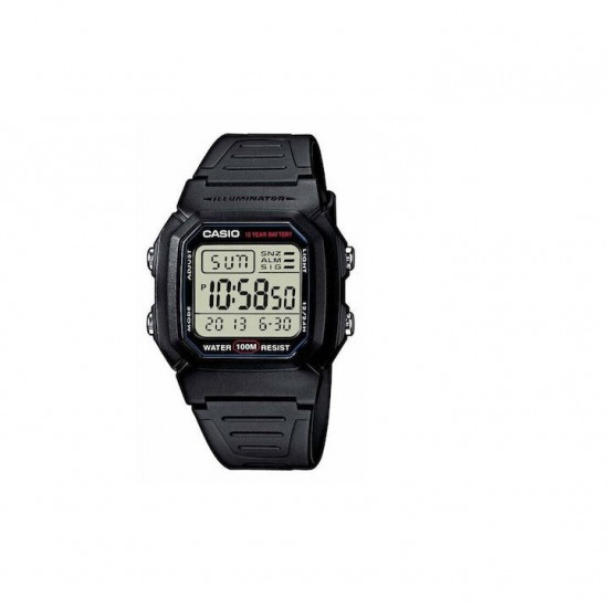 Casio Digital Watch Battery with Black Rubber Strap