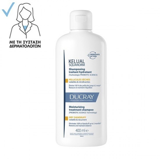 Ducray Kelual Squanorm Moisturizing Treatment Shampoo For Dry Dandruff 400 ml