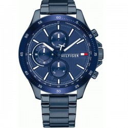 Tommy Hilfiger Bank 1791720, Ανδρικό Ρολόι 44mm Μπαταρίας με Μπλε Μεταλλικό Μπρασελέ 