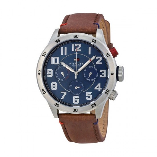 Tommy Hilfiger 1791066,  Trent Men's Watch 46mm Chronograph Battery with Brown Leather Strap