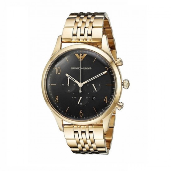 Emporio Armani AR1893, Beta Men's Watch 43mm Chronograph Battery with Gold Metal Bracelet Emporio Armani AR1893, Beta Men's Watch 43mm Chronograph Battery with Gold Metal Bracelet