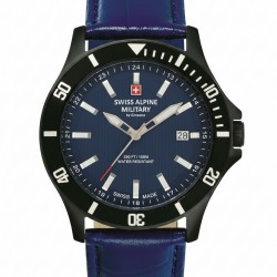Swiss Alpine 7022.1575,  Military by Grovana Ανδρικό Ρολόι 42mm Μπαταρίας με Μπλε Δερμάτινο Λουράκι