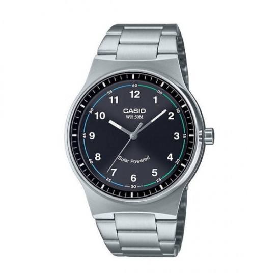 Casio MTP-RS105D-1B,  Men's Watch Battery with Silver Metal Bracelet