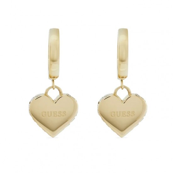 GUESS JUBE02 236JWGT Gold-Tone Heart Drop Earrings for Women GUESS JUBE02 236JWGT Gold-Tone Heart Drop Earrings for Women