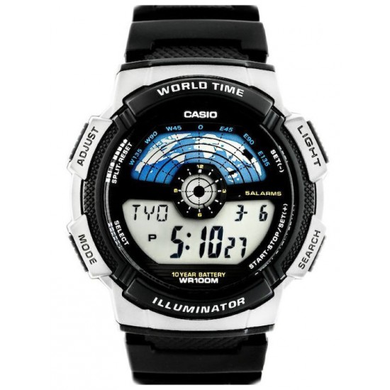 Casio AE-1100W-1AVEF ,  Digital Men's Watch 42mm Battery with Black Rubber Strap