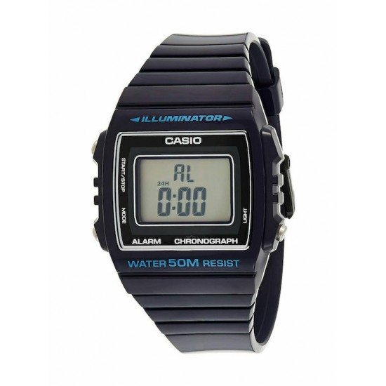 Casio W-215H-2AVEF ,  Sports Digital Men's Watch 40mm Chronograph Battery with Blue Rubber Strap