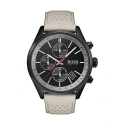 Hugo Boss 1513562 , Grand Prix Men's Watch 44mm Chronograph Battery with Beige Leather Strap1513562 Hugo Boss 1513562 , Grand Prix Men's Watch 44mm Chronograph Battery with Beige Leather Strap1513562