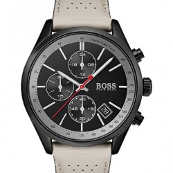 Hugo Boss 1513562 ,  Grand Prix Men's Watch 44mm Chronograph Battery with Beige Leather Strap1513562