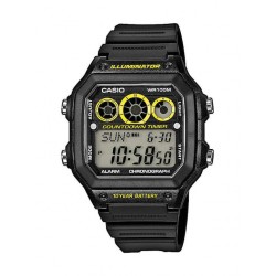 Casio AE-1300WH-1AVEF , Digital Men's Watch 45mm Chronograph Battery with Black Rubber Strap Casio AE-1300WH-1AVEF , Digital Men's Watch 45mm Chronograph Battery with Black Rubber Strap