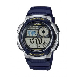Casio AE-1000W-2AVEF , World Time Illuminator Ψηφιακό Ανδρικό Ρολόι 44mm Χρονογράφος Μπαταρίας με Μπλε Καουτσούκ Λουράκι Casio AE-1000W-2AVEF , World Time Illuminator Ψηφιακό Ανδρικό Ρολόι 44mm Χρονογράφος Μπαταρίας με Μπλε Καουτσούκ Λουράκι